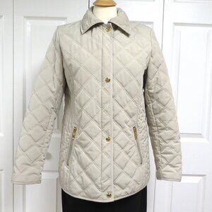 Liz Claiborne Quilted Jacket Size Small Beige Solid